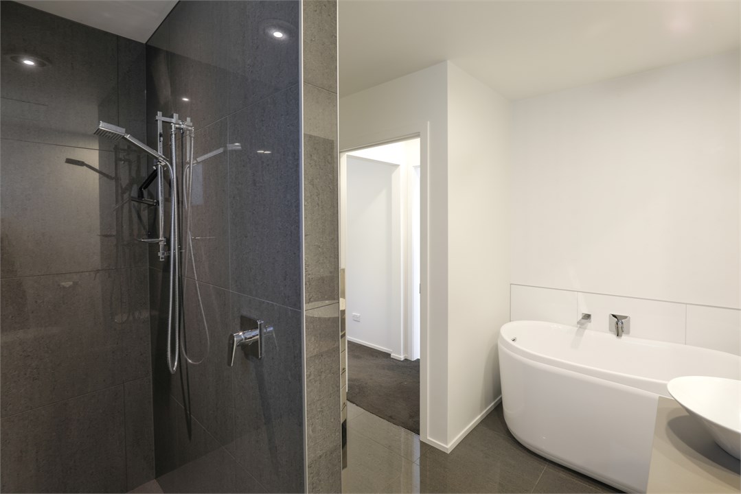 One of three bathrooms