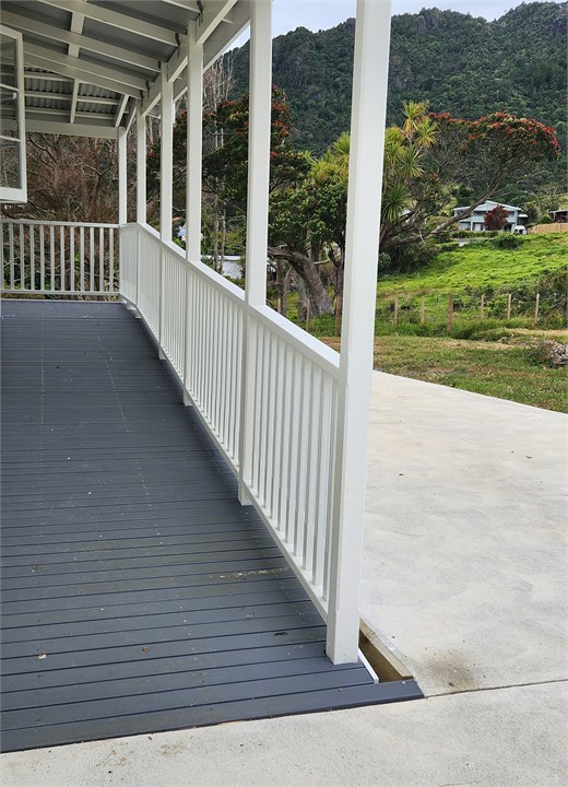 Accessible ramp to back porch and door