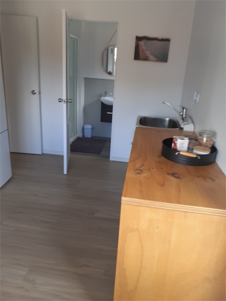 Sleepout looking into bathroom