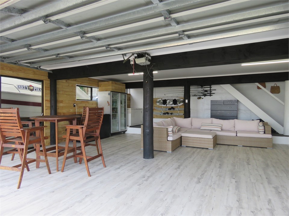 Garage/Family relaxing area day, night, rain or su