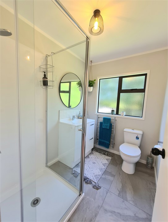 Bathroom with great water pressure in the shower!