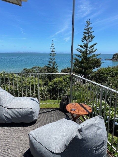 Relaxing on the deck