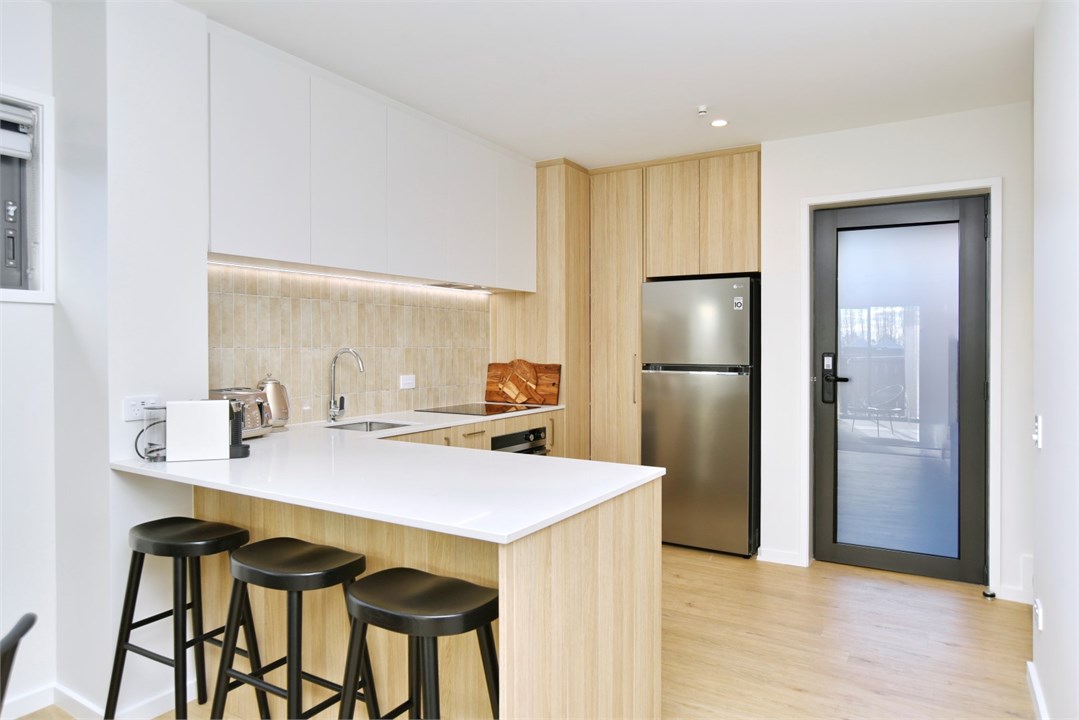 Seating area at the Kitchen bench