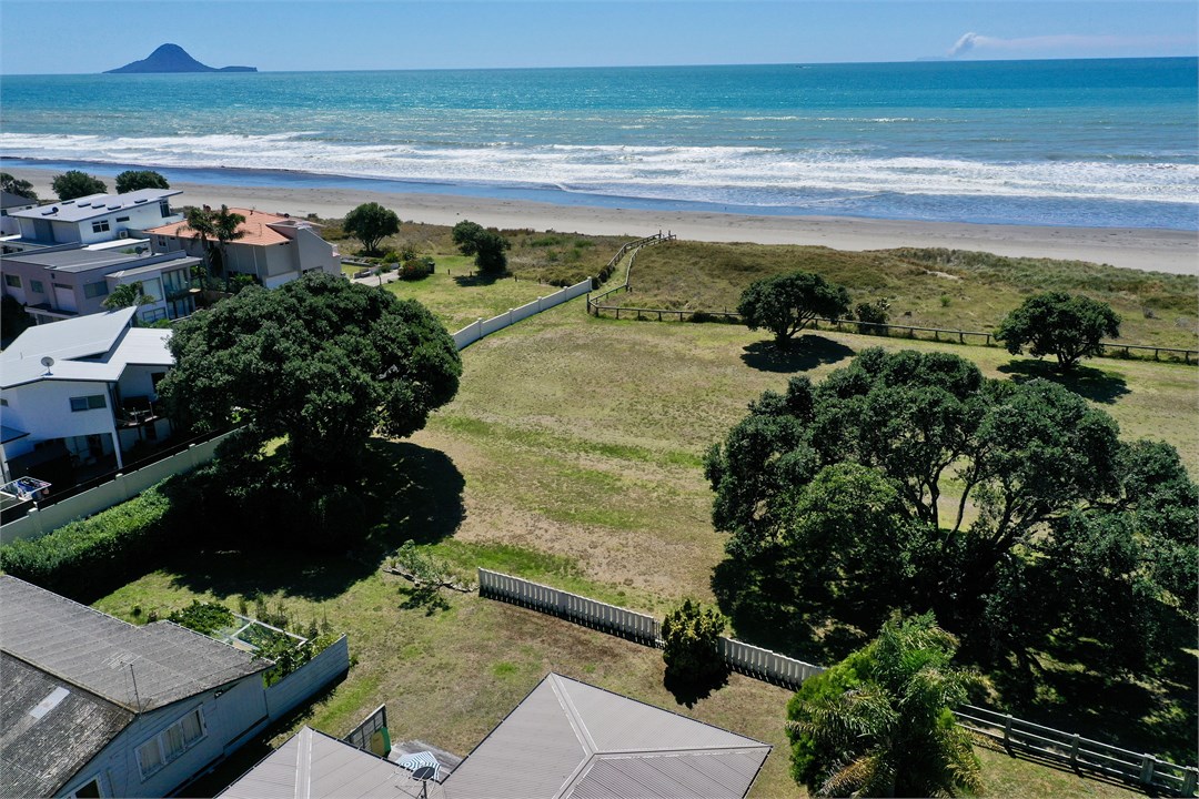 The outlook is flanked by beautiful pohutukawas