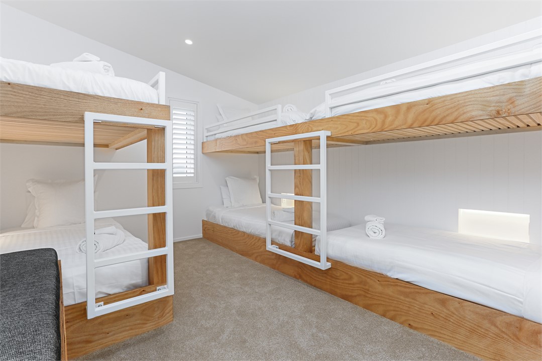 Built in Kings single bunk beds. 6 Beds in this ro