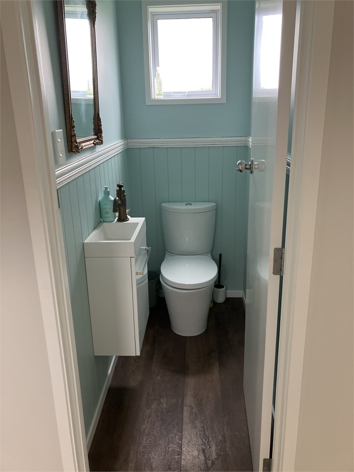 Upstairs powder room