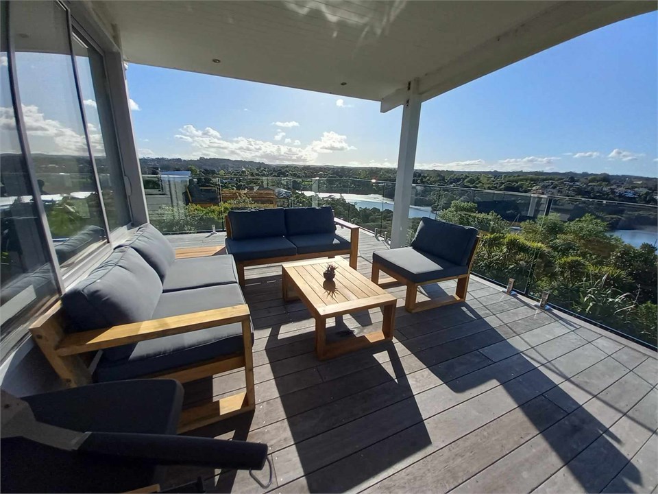 Front covered deck lounge area