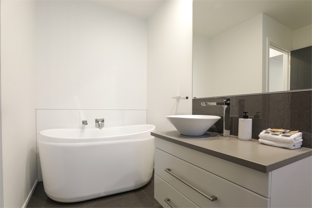 One of three bathrooms