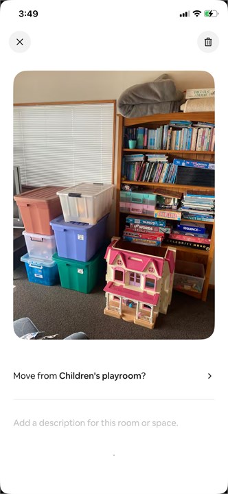 Toys/games in rumpus room