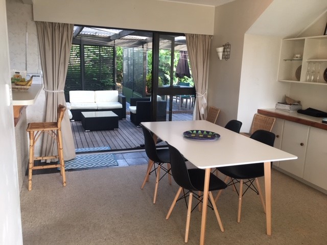 Dining area opens to deck