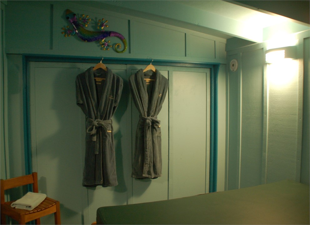 Spa house with spa pool - robes