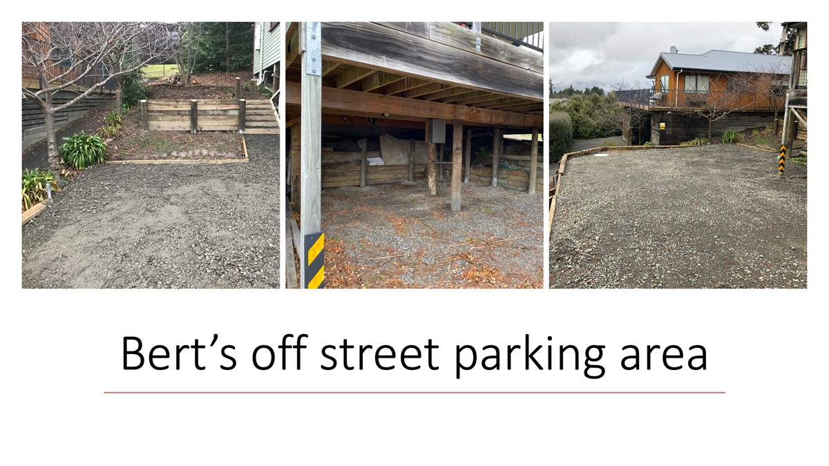 Bert's off street parking