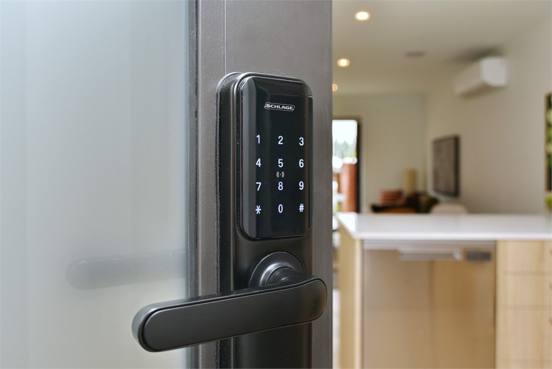 Front entrance to the property, kepypad