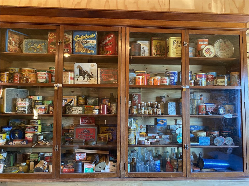 Antique drapers store cabinet