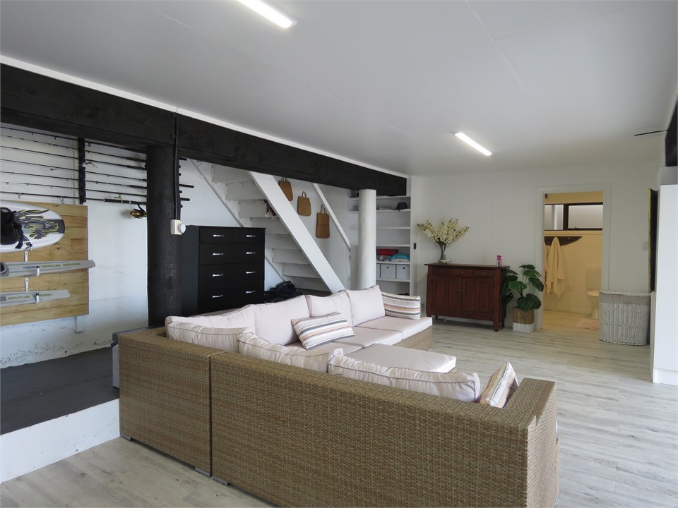 Garage/Family relaxing area day, night, rain or su