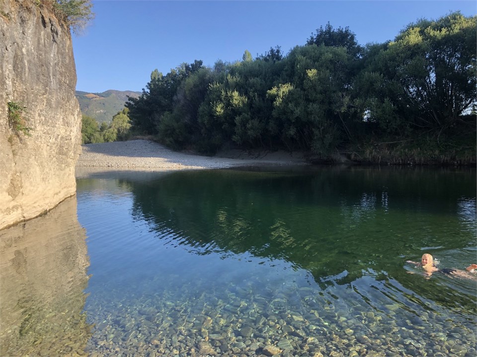 Swim in the Takaka River a short walk or bike ride