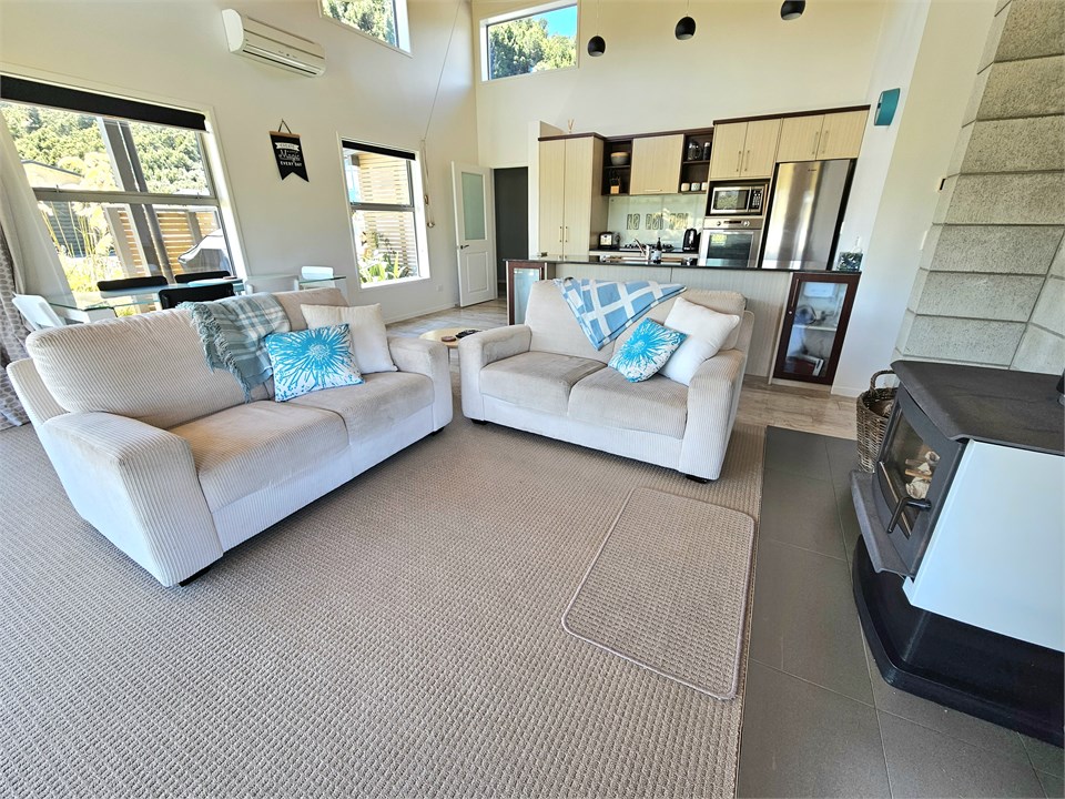 The log burner keeps the house toasty in winter