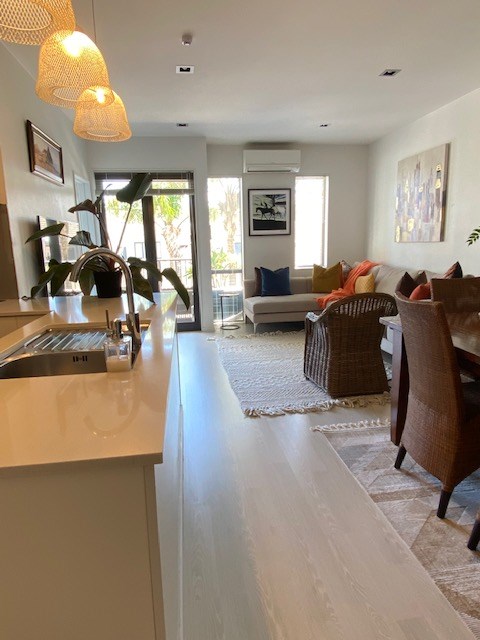 Leads out to sunny balcony