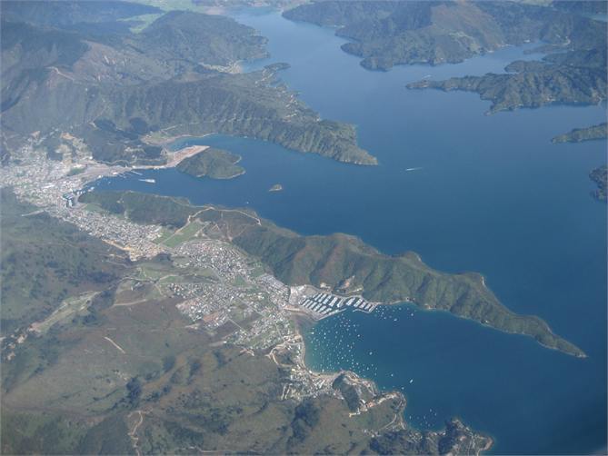 Ariel View of Waikawa & Picton Bays