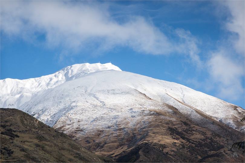 Winter view of Mt Roy from Wanaka Station Park