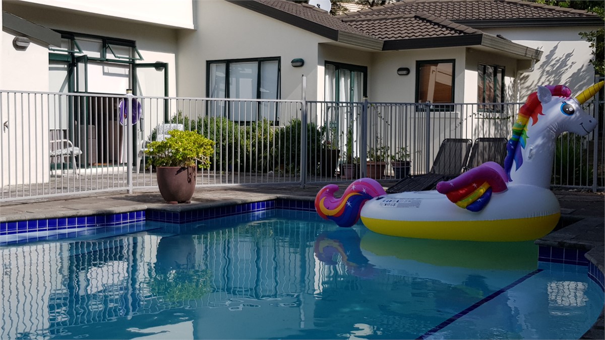 Secured swimming pool