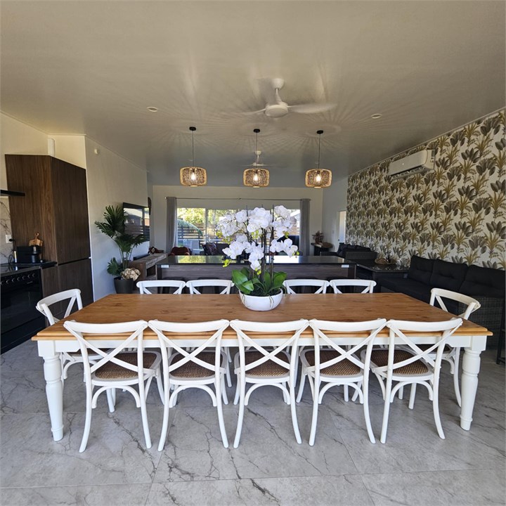 Dining table seats 12