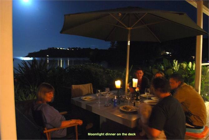 Moonlight dining on the deck
