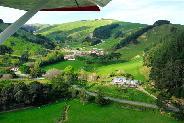 Aerial view of Akitio Station
