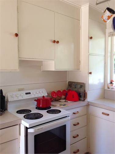 Stove and cupboards