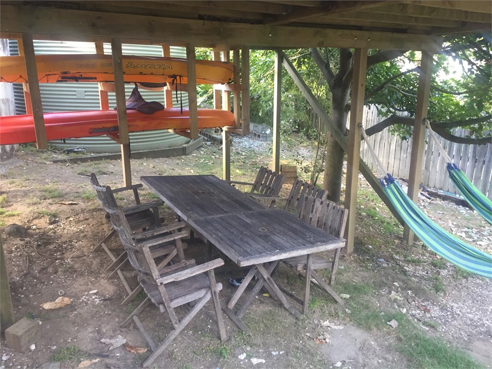 Hammocks & Kayaks with life jackets