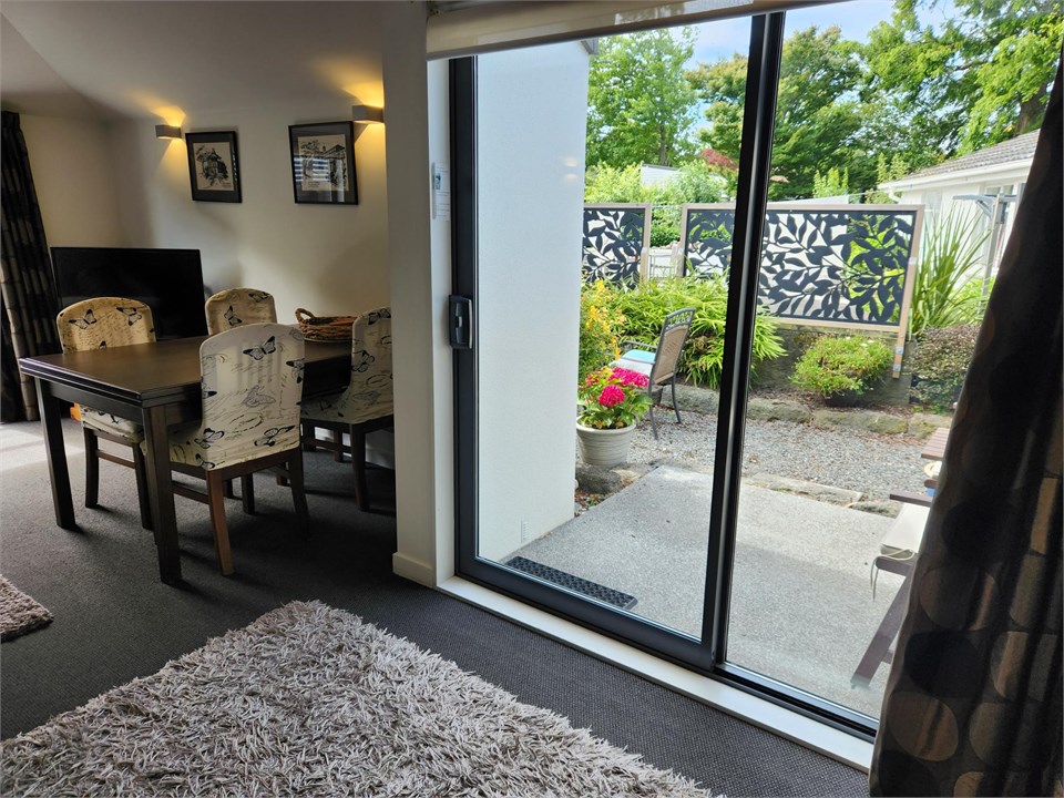 Dining area looking out to patio