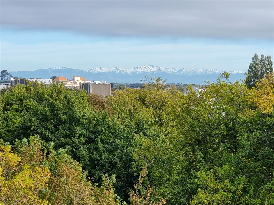 View of the city and the mountains