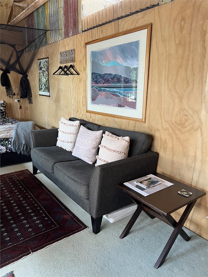 Sofa looking out towards bush