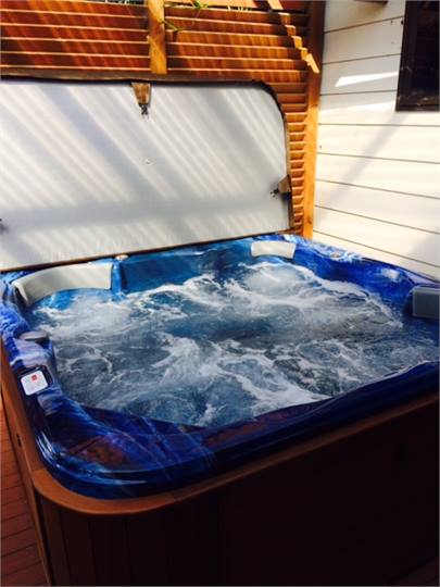Spa on back deck