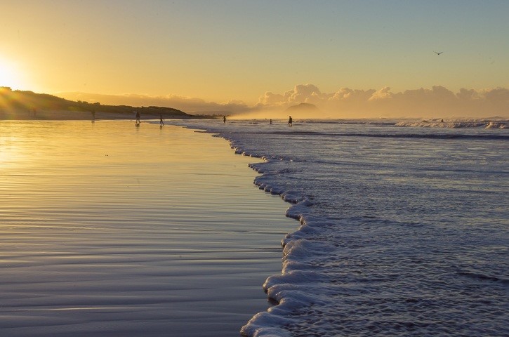 Beach across the road