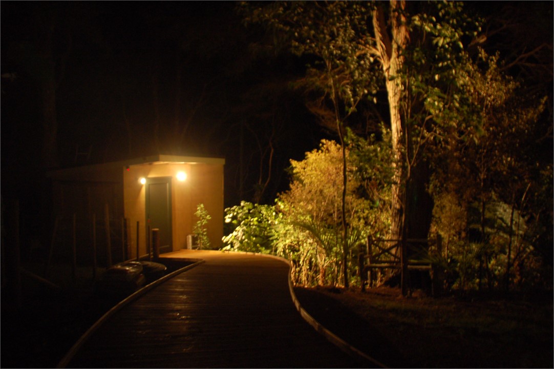 Spa house with spa pool - at night
