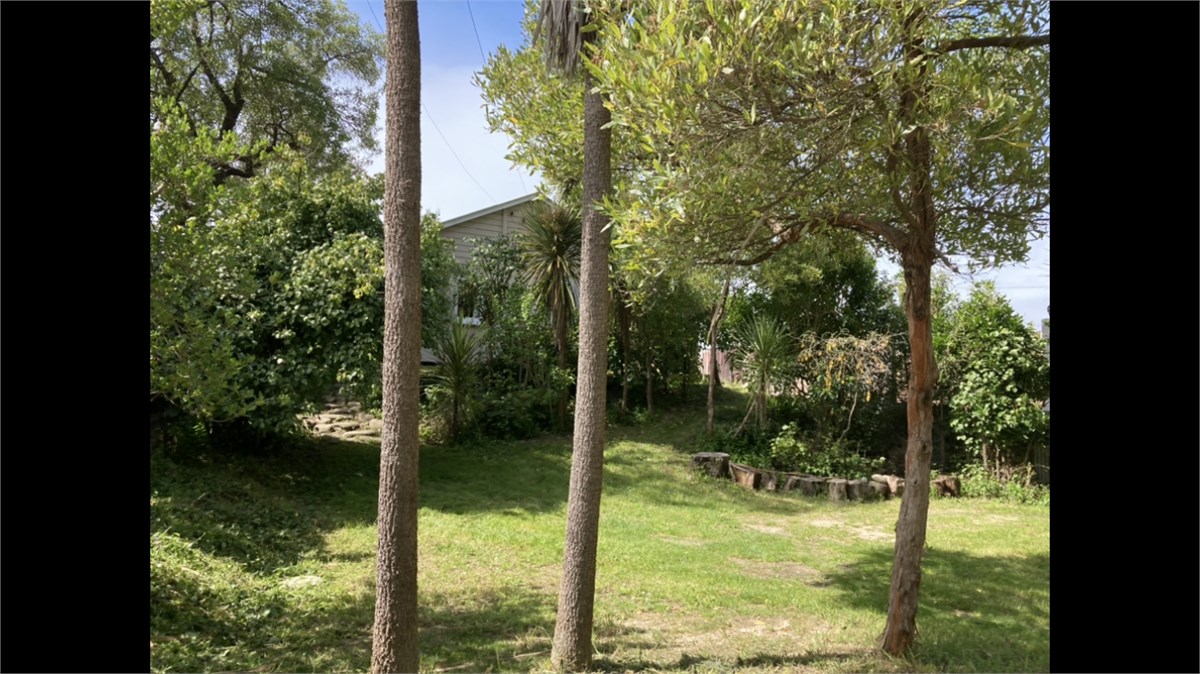 View from road. Campground on left