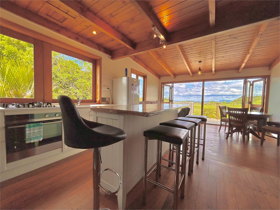 kitchen dining with bay views