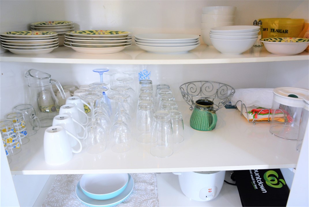Fully Stocked Cupboard, Plenty of Pots & Pans Too