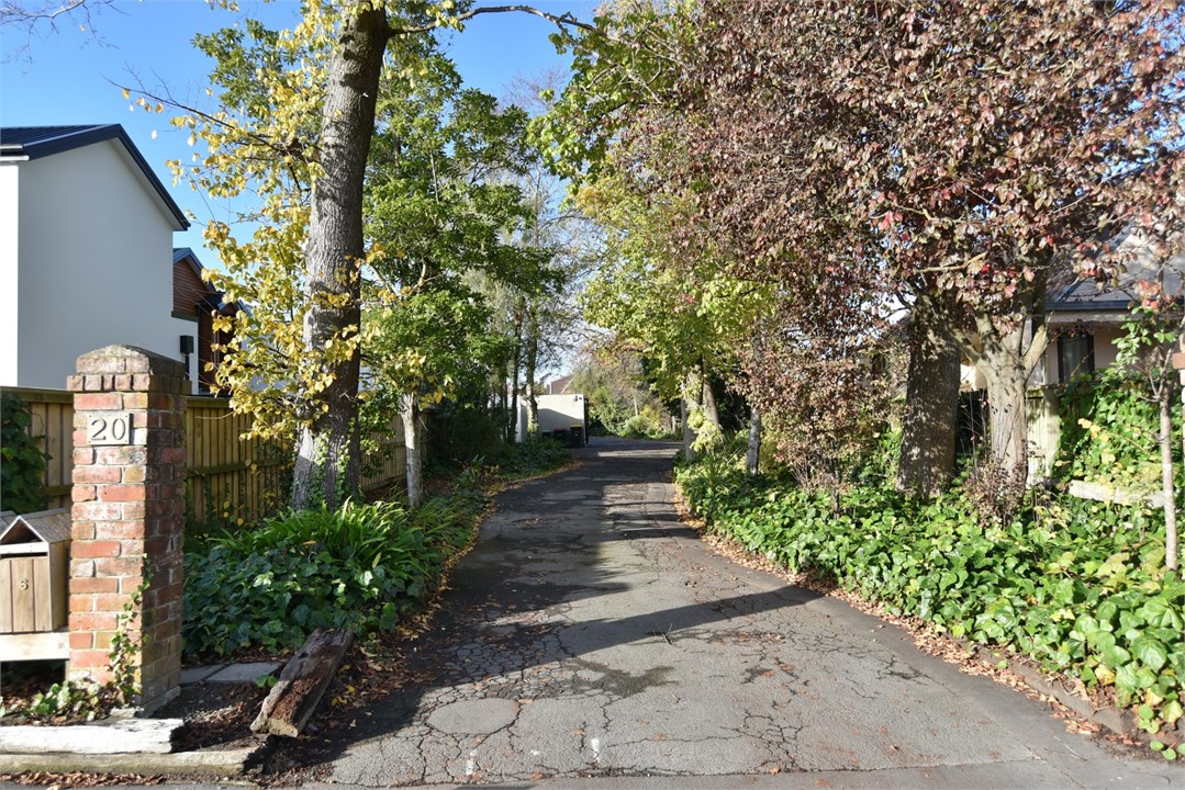 View of the driveway to the property