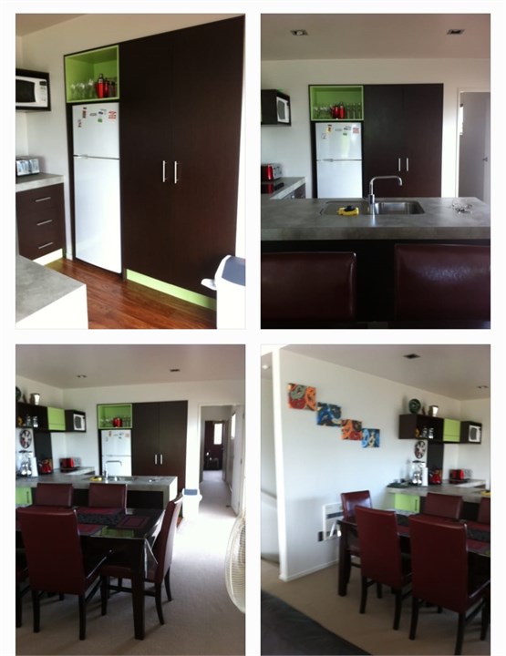 Closer look at kitchen / dining area