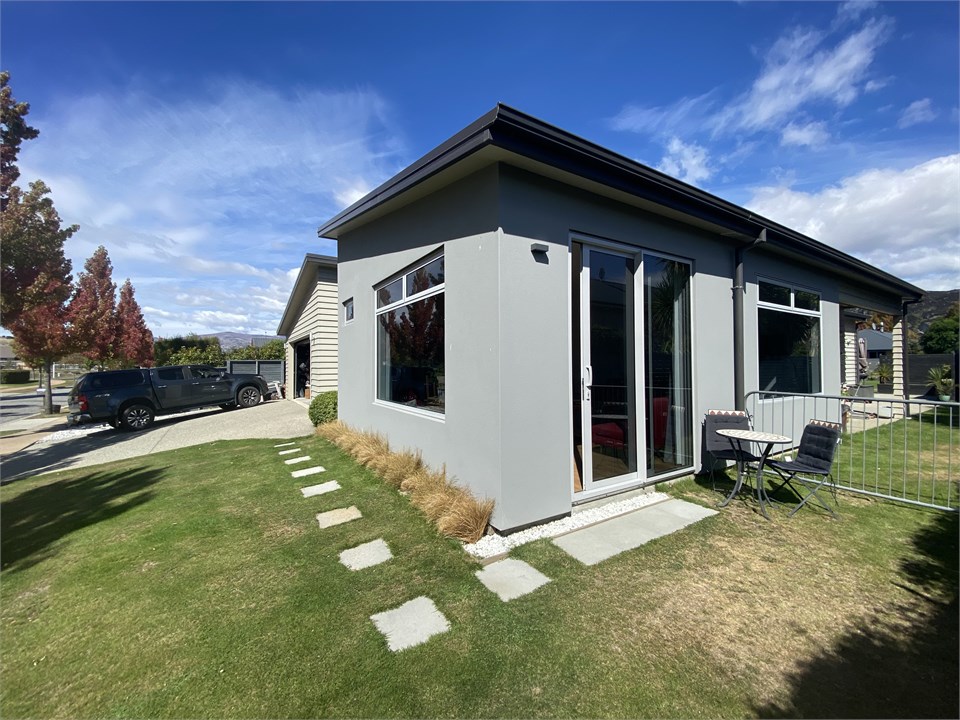 View of entry door to studio