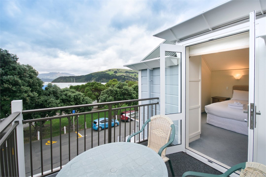 Seating area out on the balcony