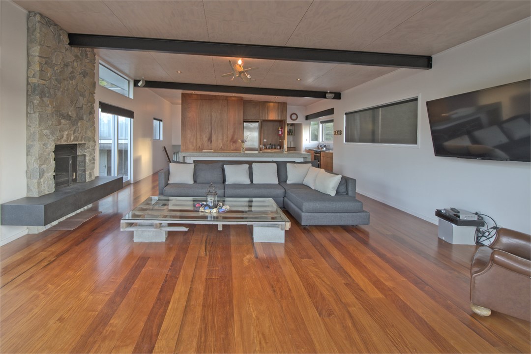 Main house lounge + kitchen