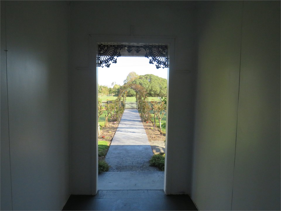 view from inside hallway looking out
