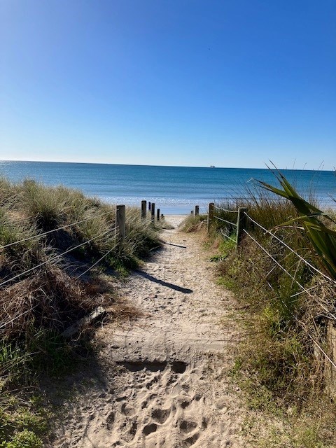 Beach access next to the house