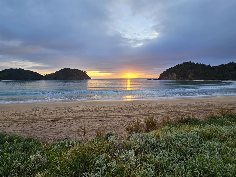 Sunrise over the Poor Knights islands
