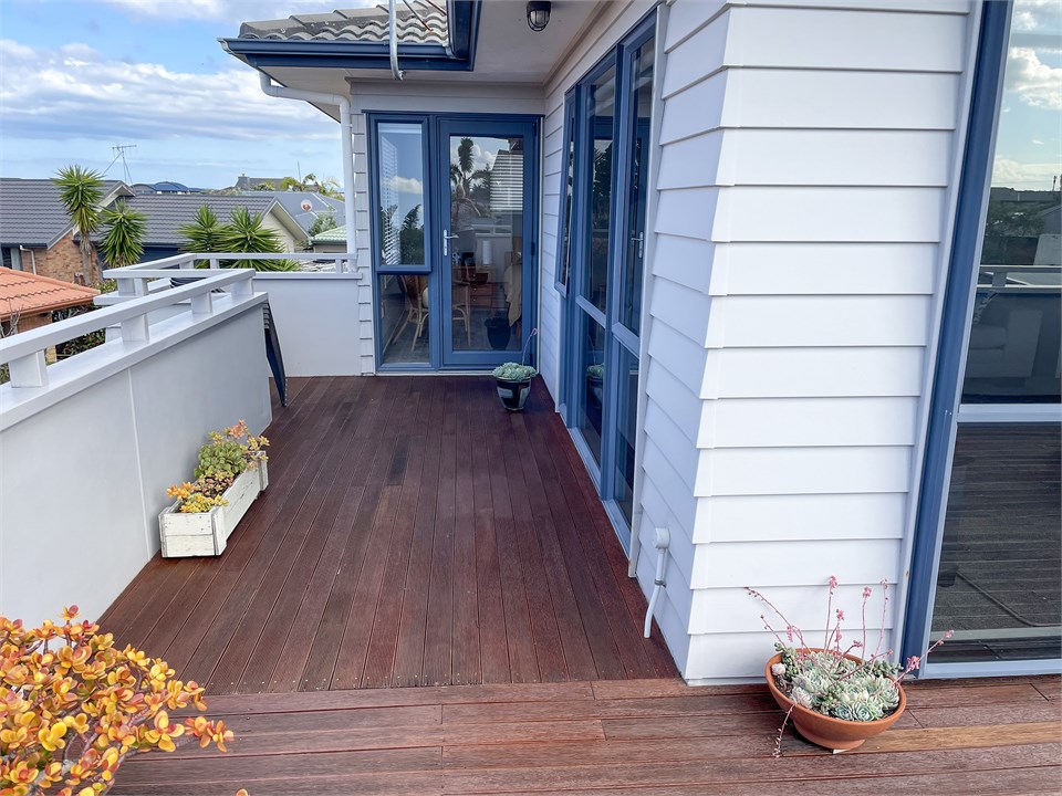 Deck view towards master bedroom