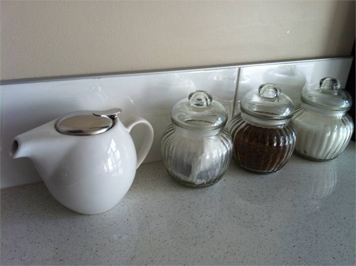 Complimentary tea, coffee and sugar...