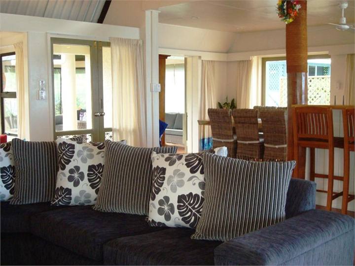 Lounge area looking acros dinning and kitchen